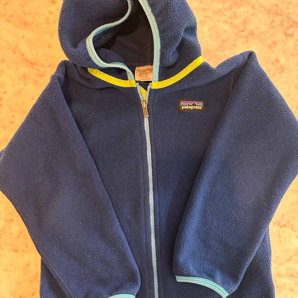 Patagonia Kids Navy Fleece Zip-Up Hoodie